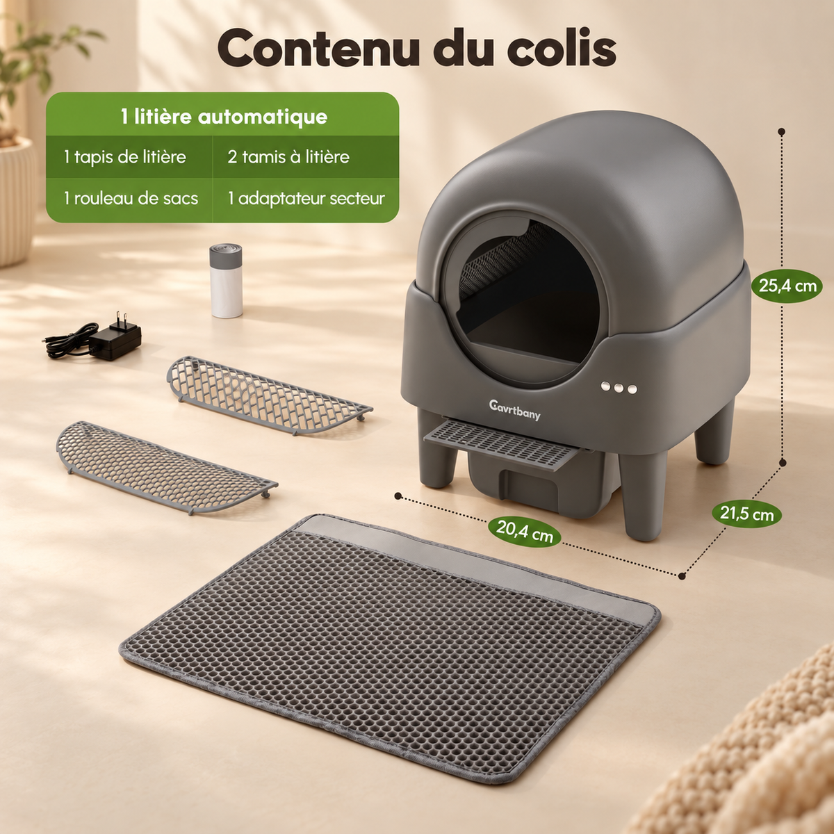 Litière automatique intelligente 85 L